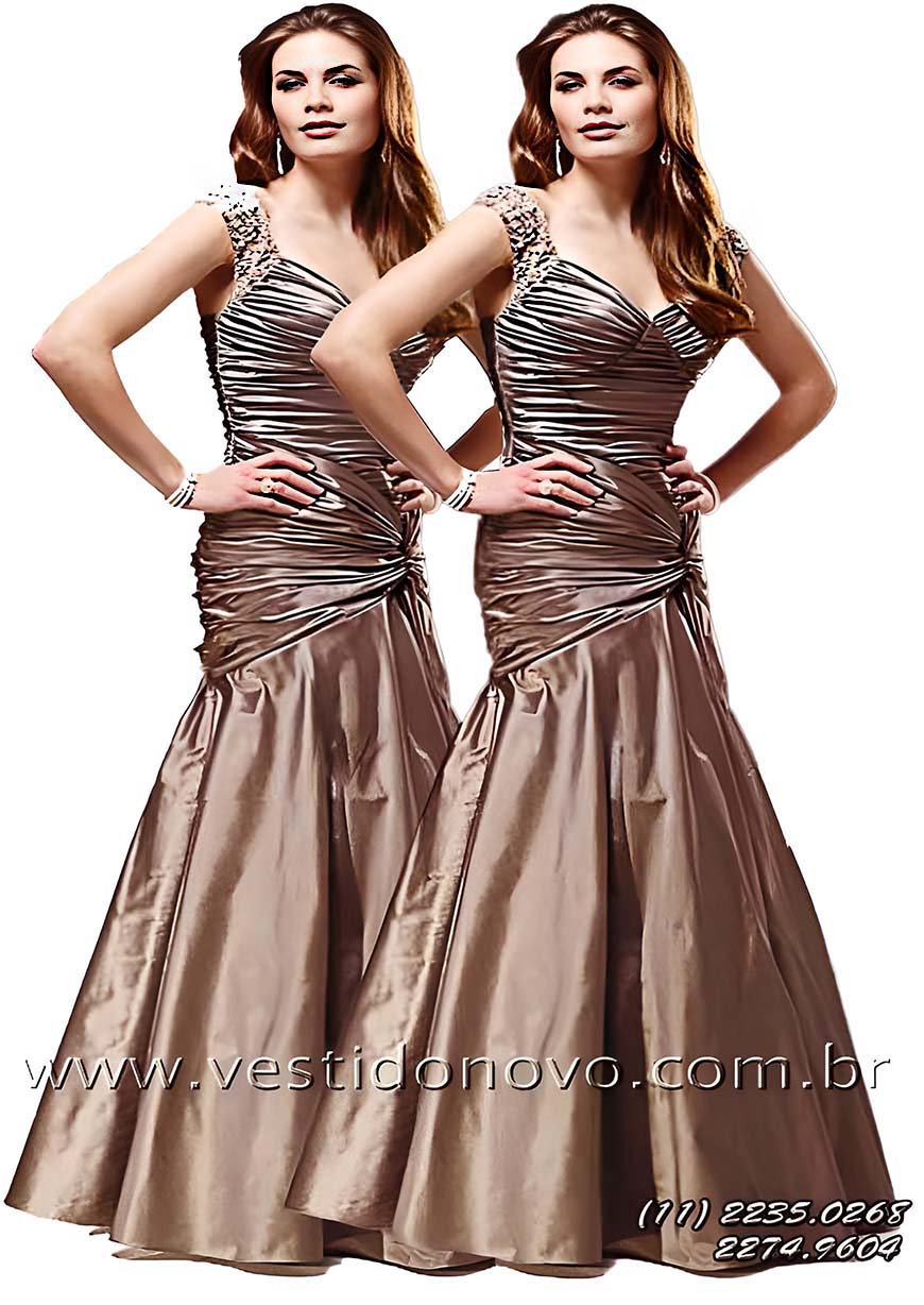 Vestido bodas de prata em zibeline cinza, zona sul de São Paulo