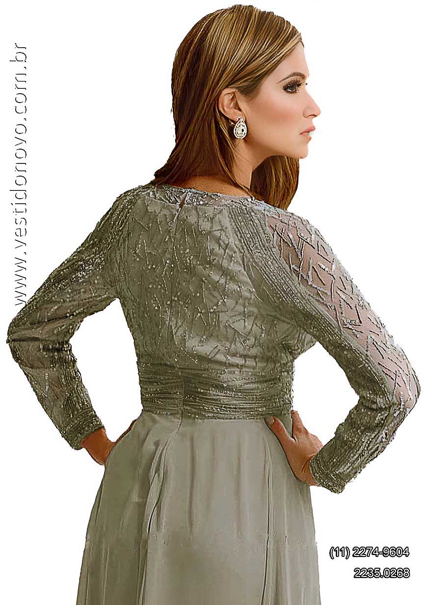 vestido de festa, com manga comprida, plus size, bodas de prata, tamanho grande, em São Paulo