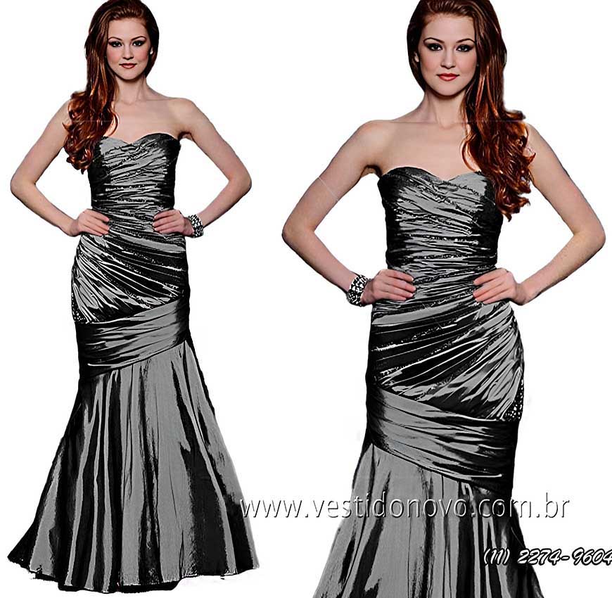 vestido de festa cinza chumbo, para bodas de prata, tamanho grande, plus size em São Paulo