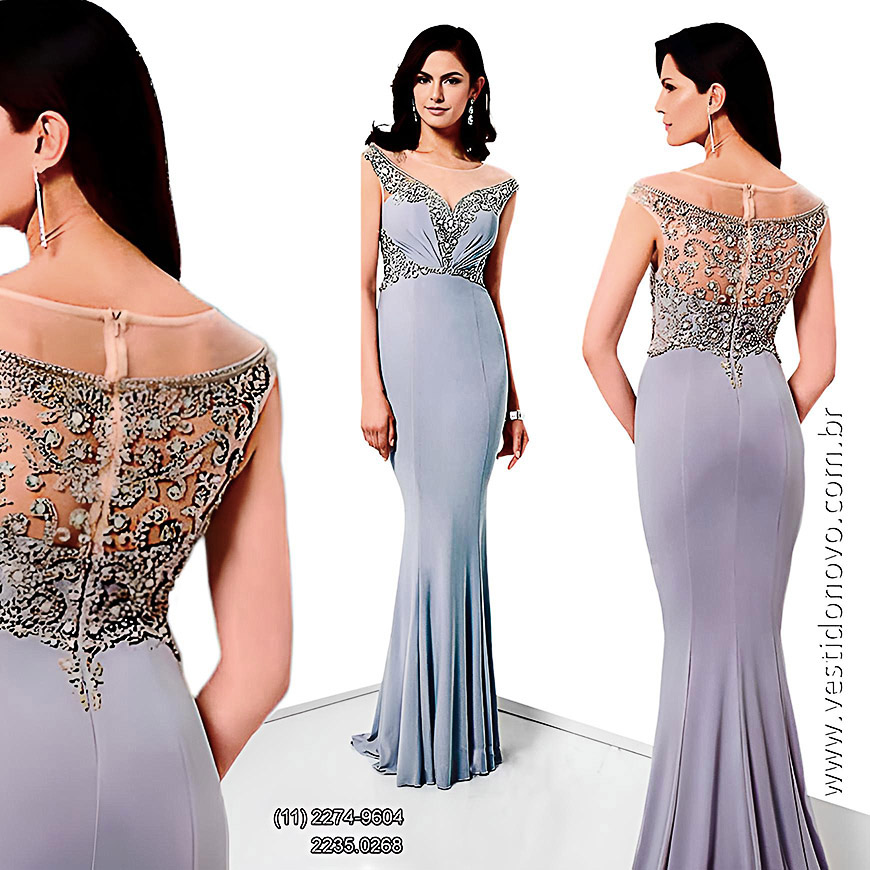 Vestido bodas de prata, com brilho e pedraria no busto, São Paulo