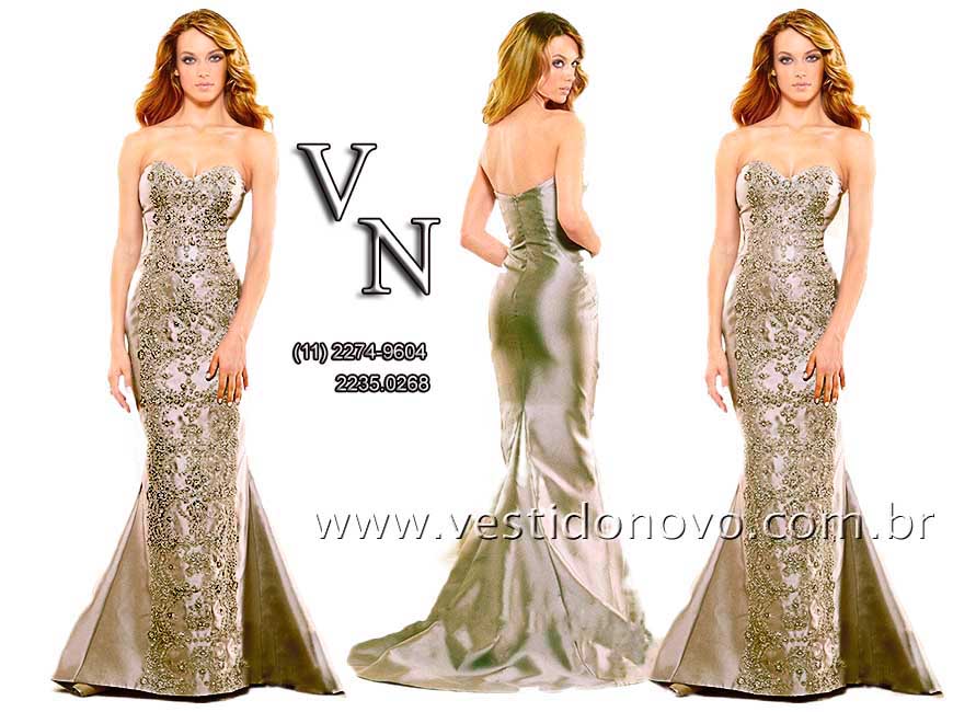 Vestido Bodas de Prata em zibeline com pedraria, zona sul de São Paulo