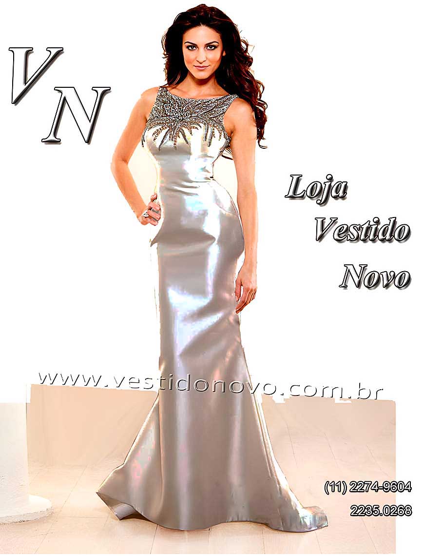 vestido prateado, Bodas de Prata, em zibeline importado, São Paulo